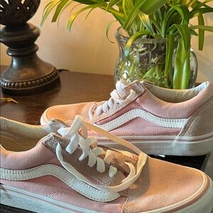 Vans Women's Blush and White Sneakers